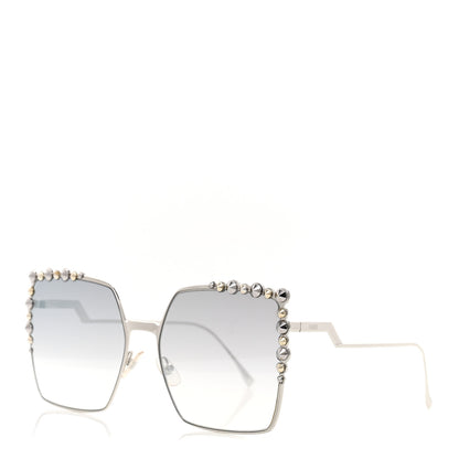 Fendi Metal Dots Square Sunglasses FF 0259/S Palladium 1 of 8