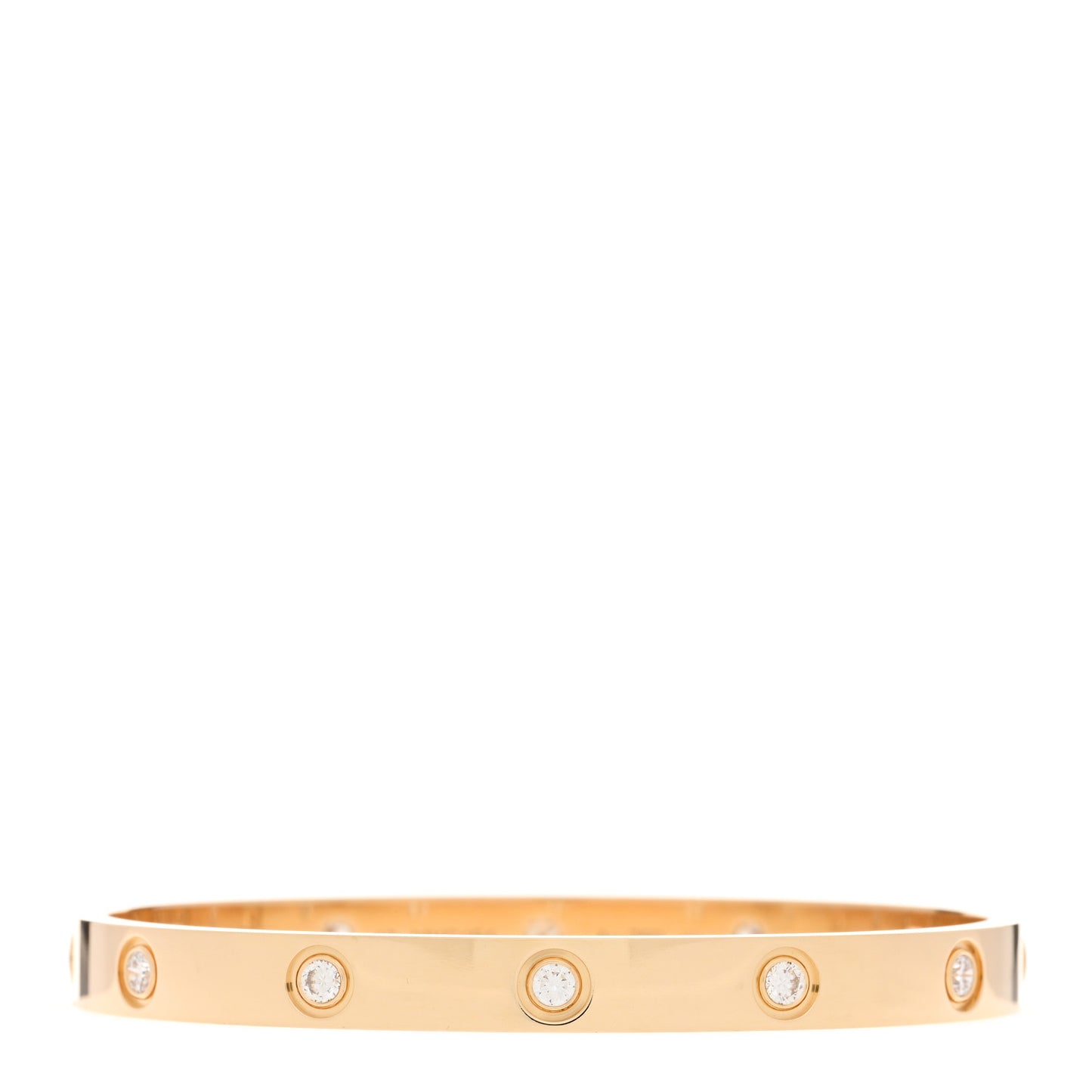18K Yellow Gold 10 Diamond LOVE Bracelet 17