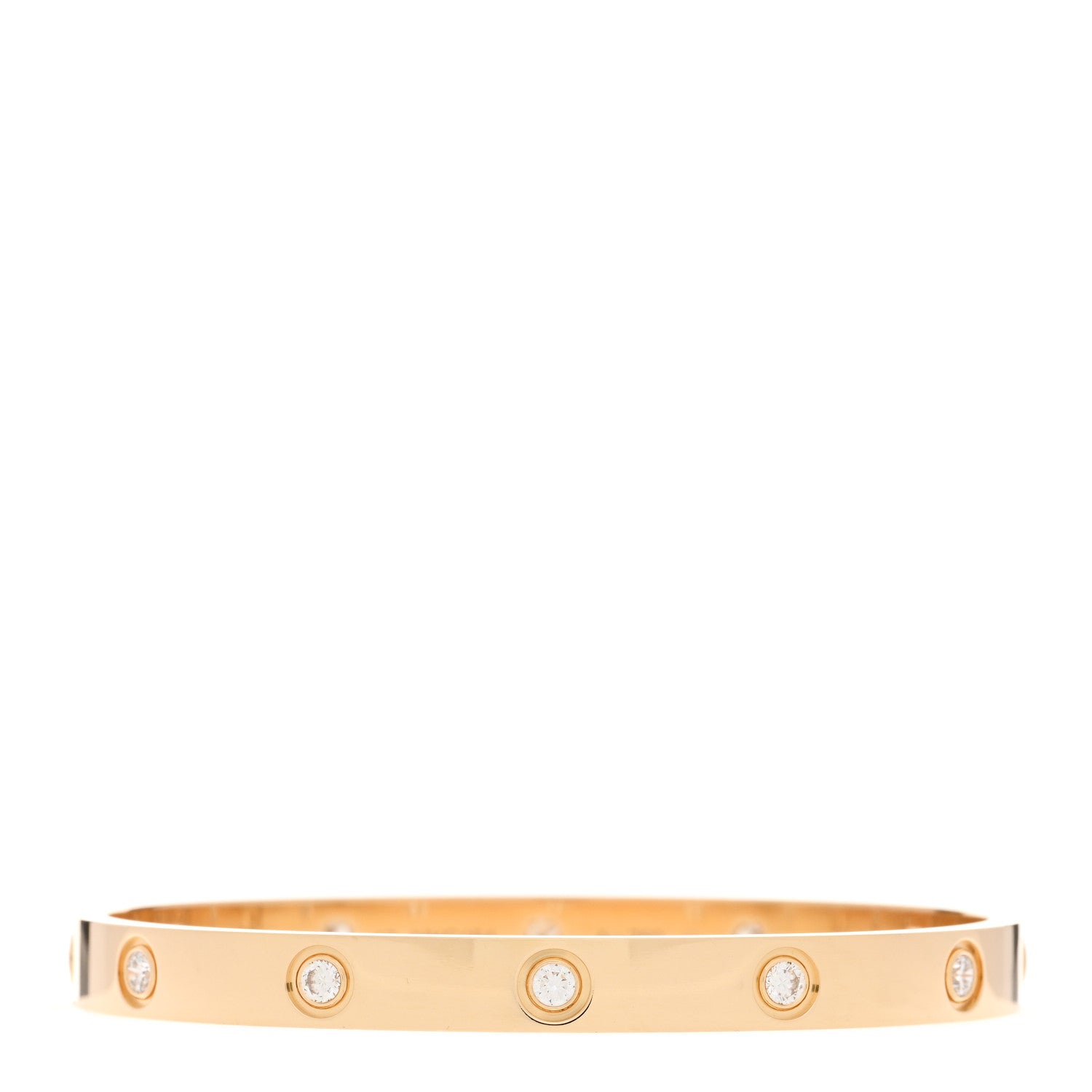 Cartier 18K Yellow Gold 10 Diamond LOVE Bracelet 17 1 of 8