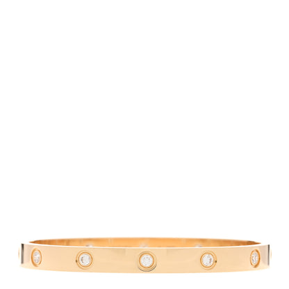 Cartier 18K Yellow Gold 10 Diamond LOVE Bracelet 17 1 of 8