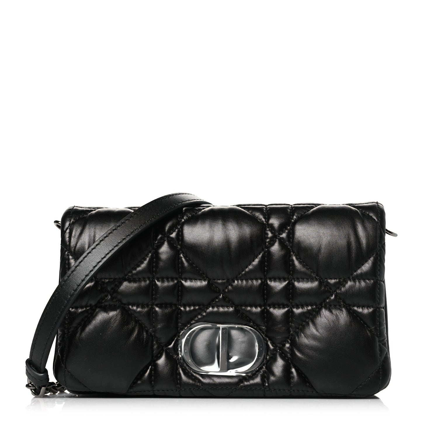 Calfskin Macrocannage Mini Caro Bag Black