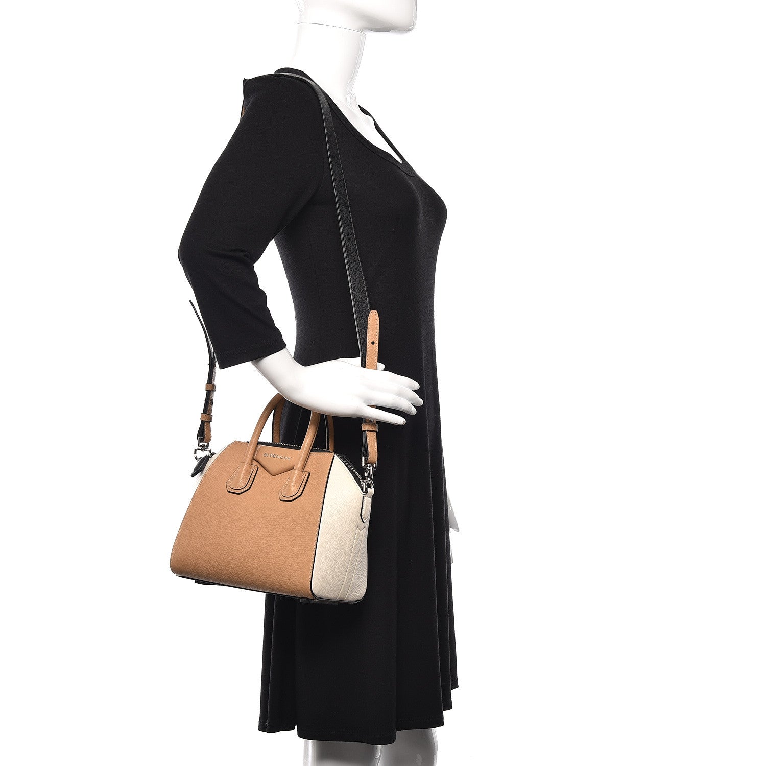 Givenchy Sugar Goatskin Mini Tri-Color Antigona Light Brown Beige Black 2 of 10