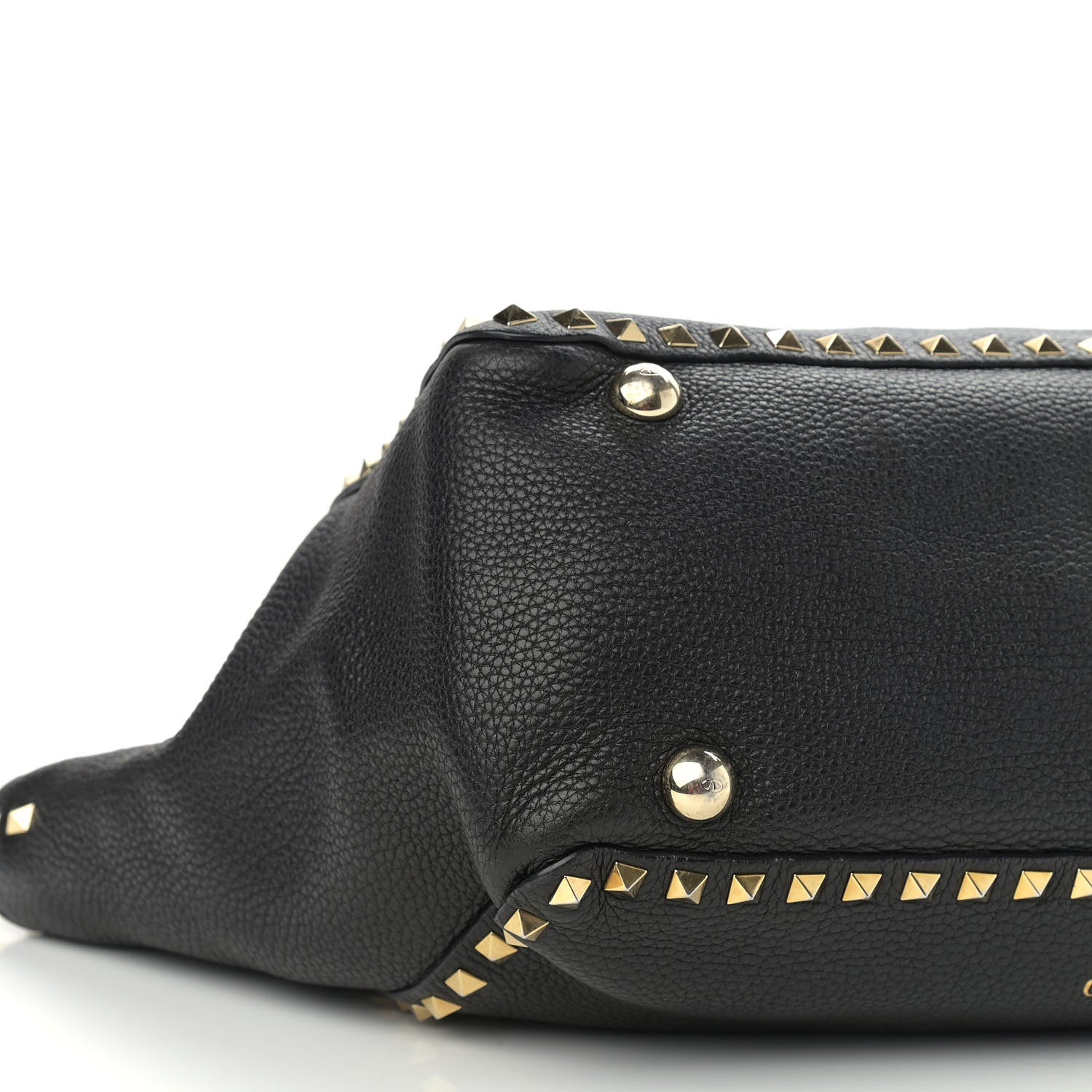 Valentino Garavani Pebbled Calfskin Medium Rockstud Tote Black 8 of 9