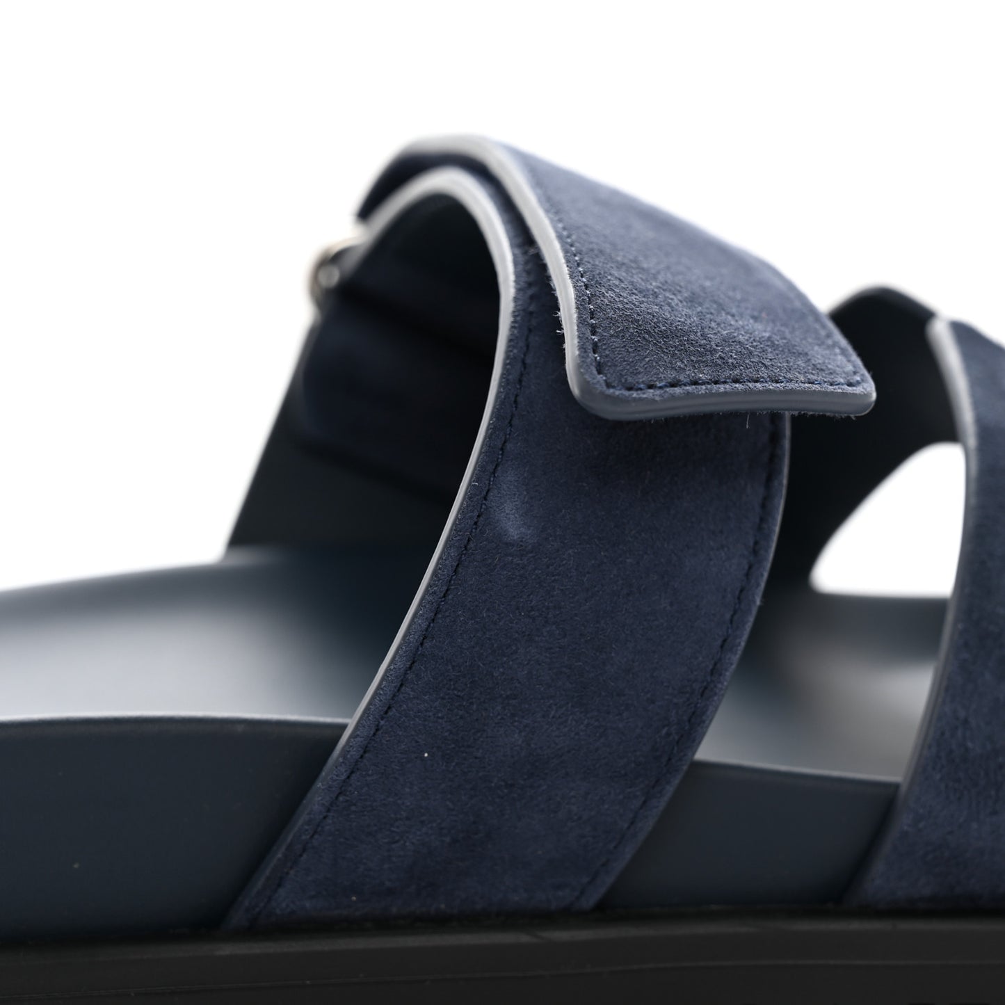 Suede Goatskin Womens Chypre Sandals 37.5 Bleu Celeste