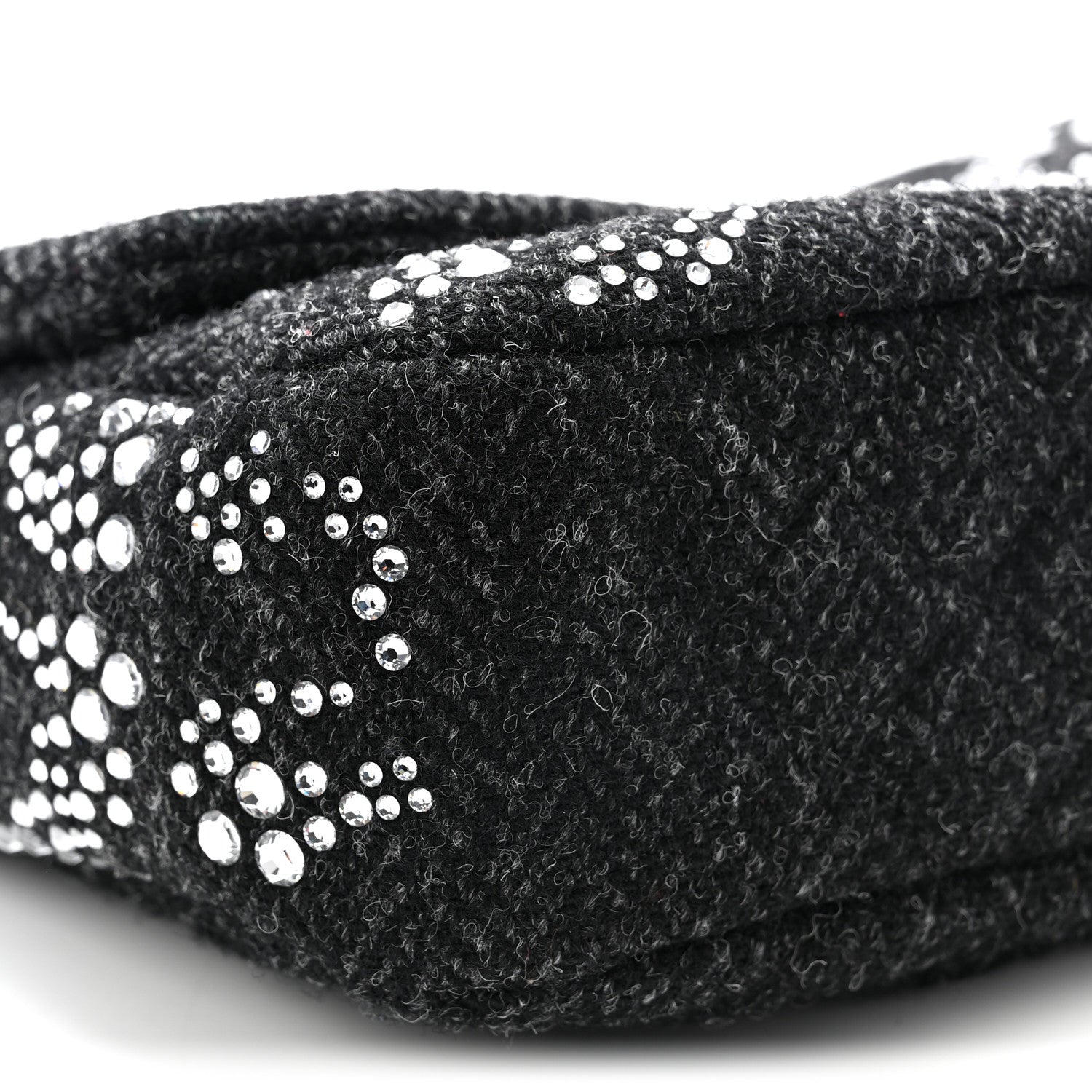 Chanel Tweed Swarovski Crystal Leopard Jumbo Flap  Black 9 of 11
