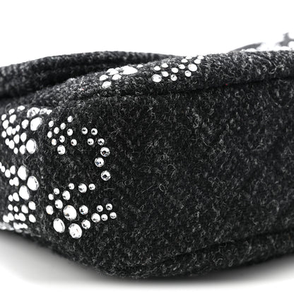 Chanel Tweed Swarovski Crystal Leopard Jumbo Flap  Black 9 of 11