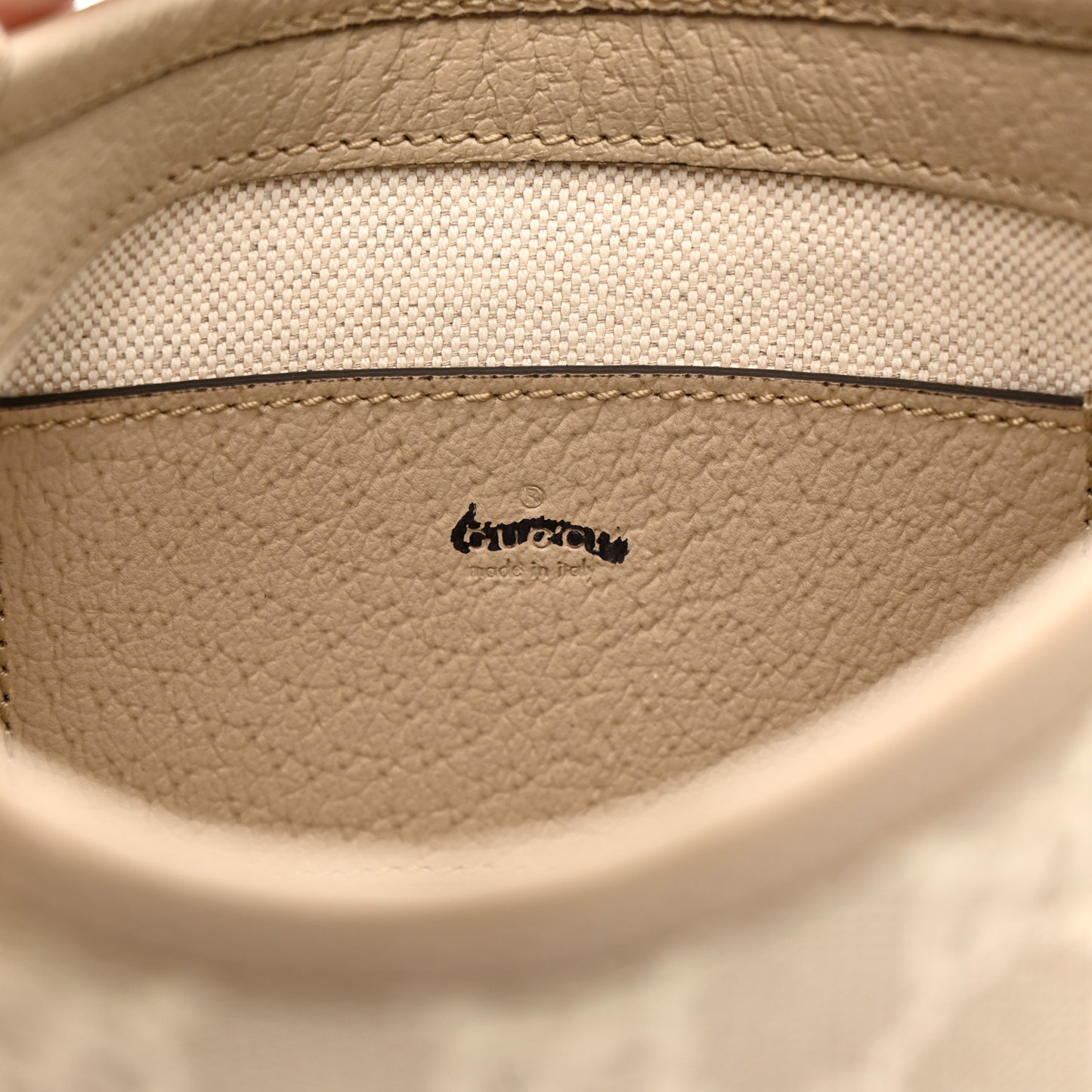 GG Supreme Monogram Textured Dollar Calfskin Mini Jackie 1961 Hobo Beige Mystic White Oatmeal