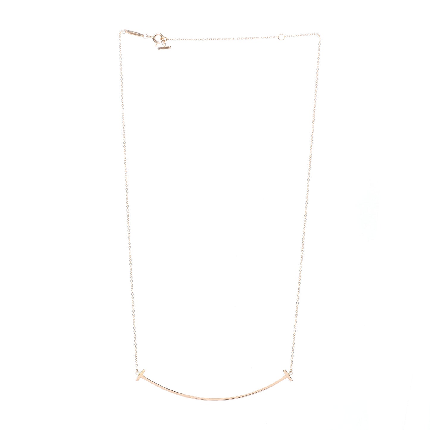18K Rose Gold T Smile Pendant Necklace