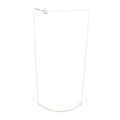 Tiffany 18K Rose Gold T Smile Pendant Necklace 3 of 4