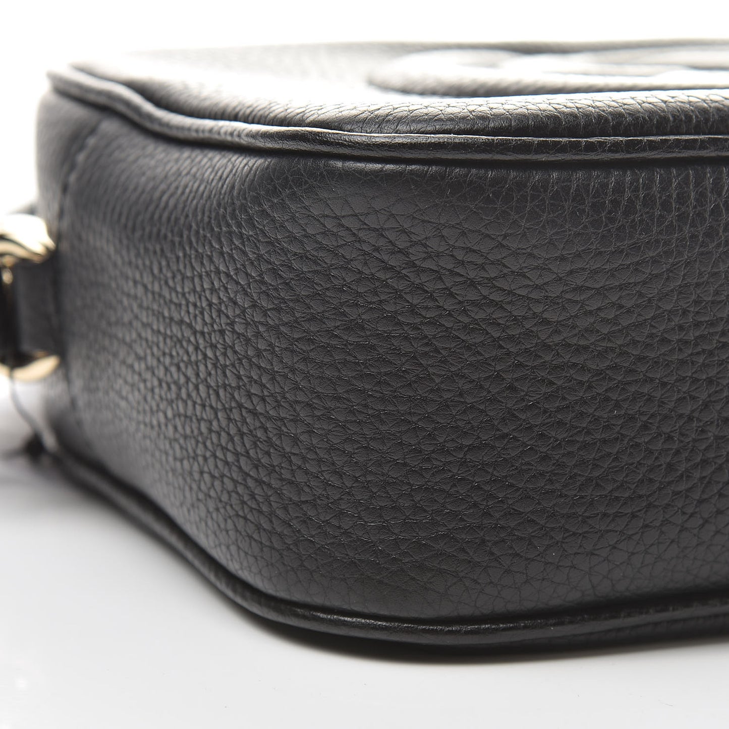 Pebbled Calfskin Small Soho Disco Bag Black