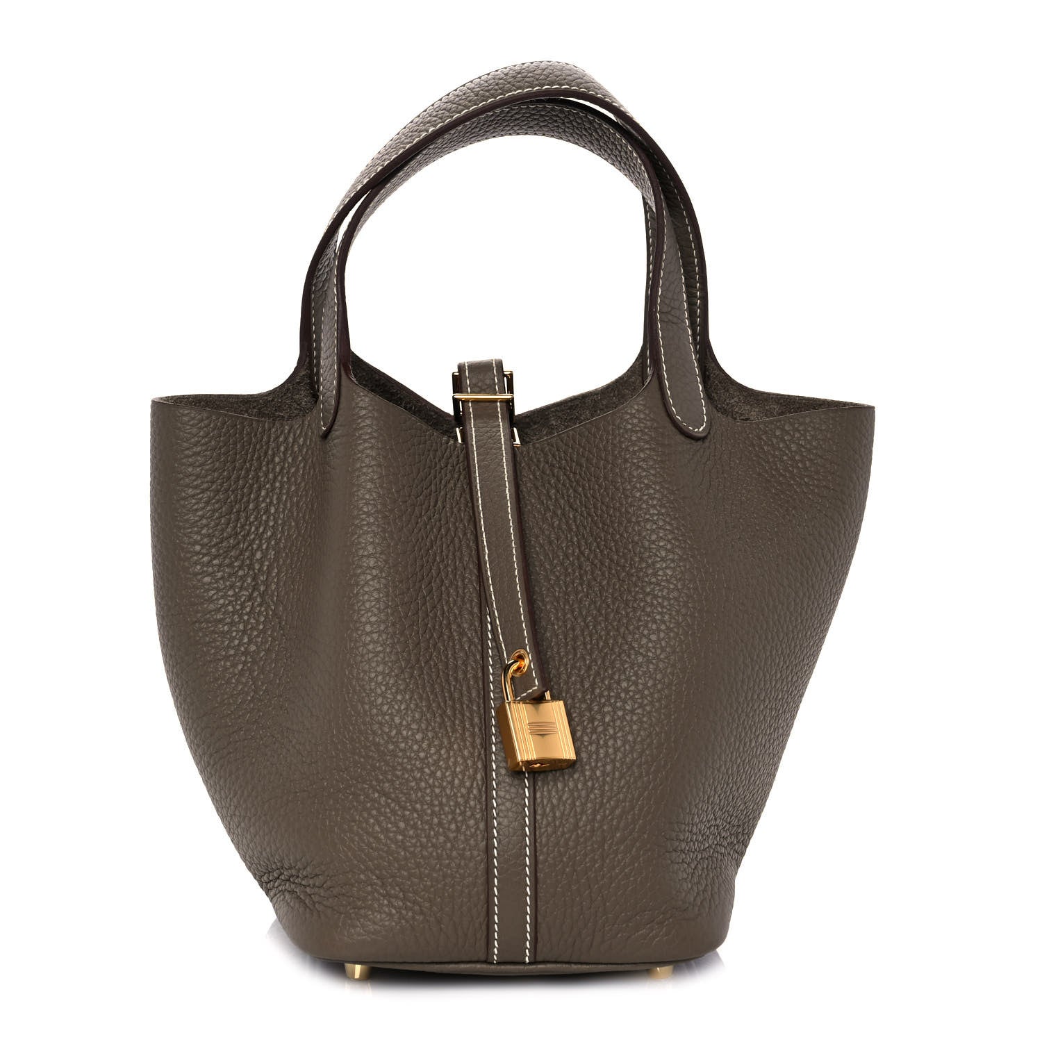 Hermes Taurillon Clemence Picotin Lock 18 PM Etoupe 1 of 9
