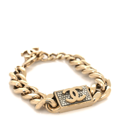 Chanel Crystal Chain CC Bracelet Gold 1 of 5