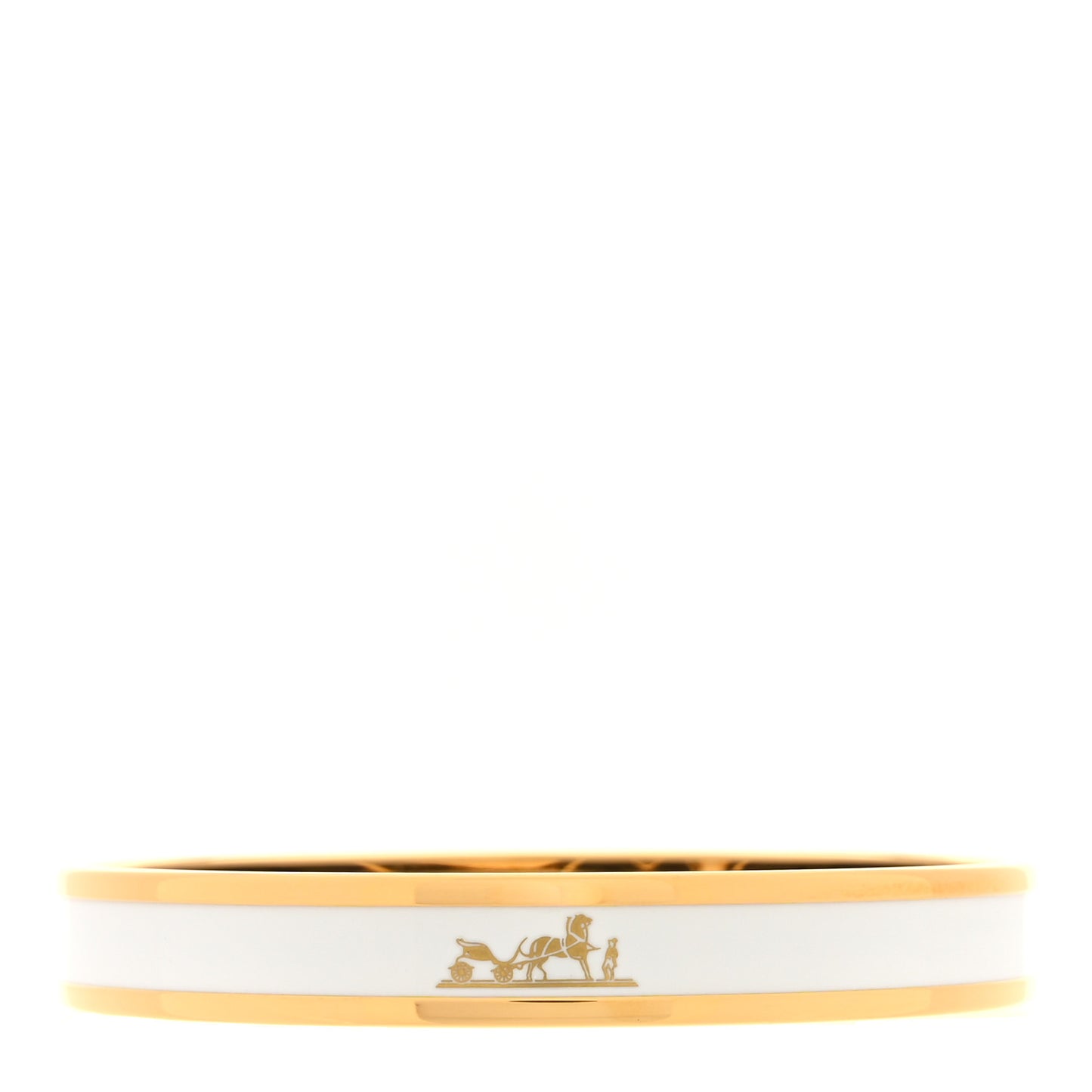 Enamel Printed Narrow Caleche Bracelet 65 White