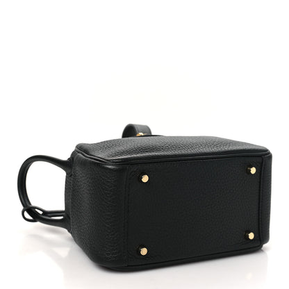 Hermes Taurillon Clemence Mini Lindy 20 Black 4 of 11