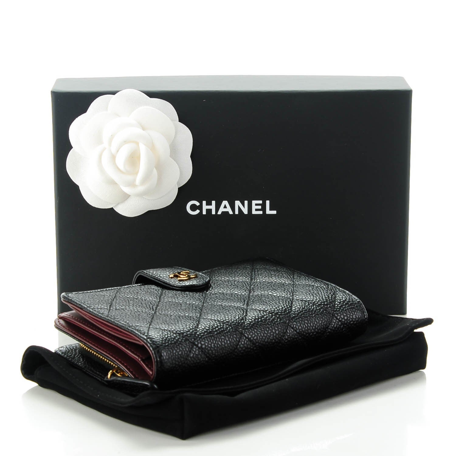 Chanel Caviar Quilted Zipped Pocket Wallet Black 4 of 8