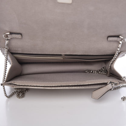 Fendi Vitello Century Lucido Nappa Hypnoteyes Scalloped Studded Tube Wallet on Chain Grigio Polvere Turchese Pallido Multicolor 5 of 11