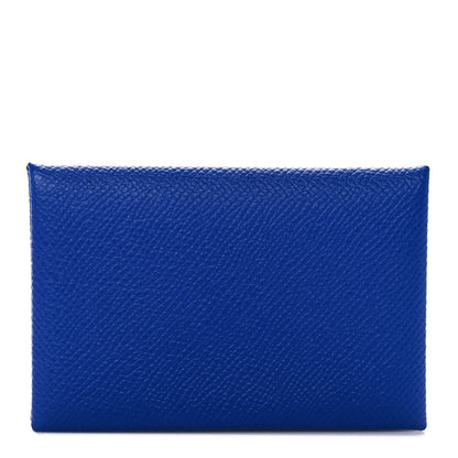 Hermes Epsom Calvi Card Case Bleu Electrique 1 of 8
