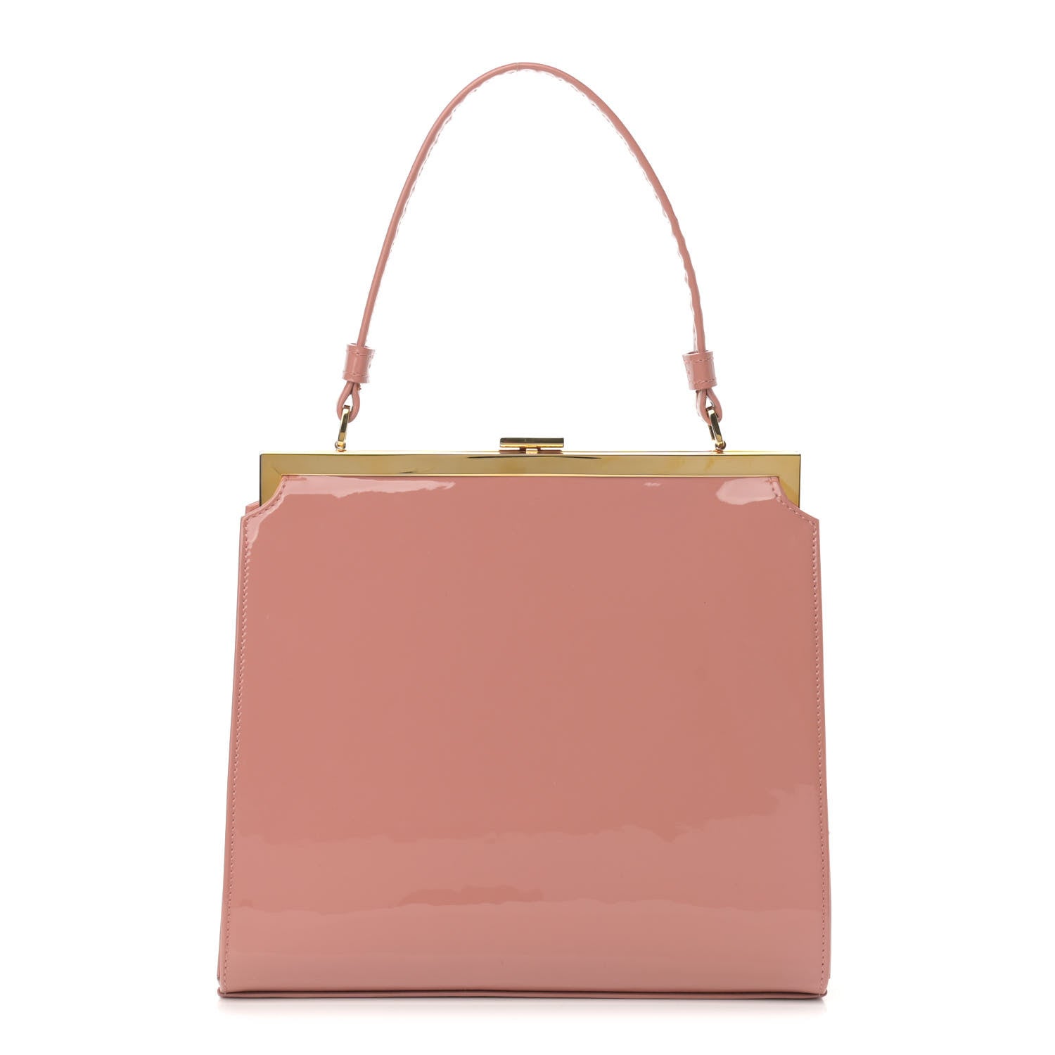 Mansur Gavriel Patent Calfskin Elegant Top Handle Bag Blush 1 of 10
