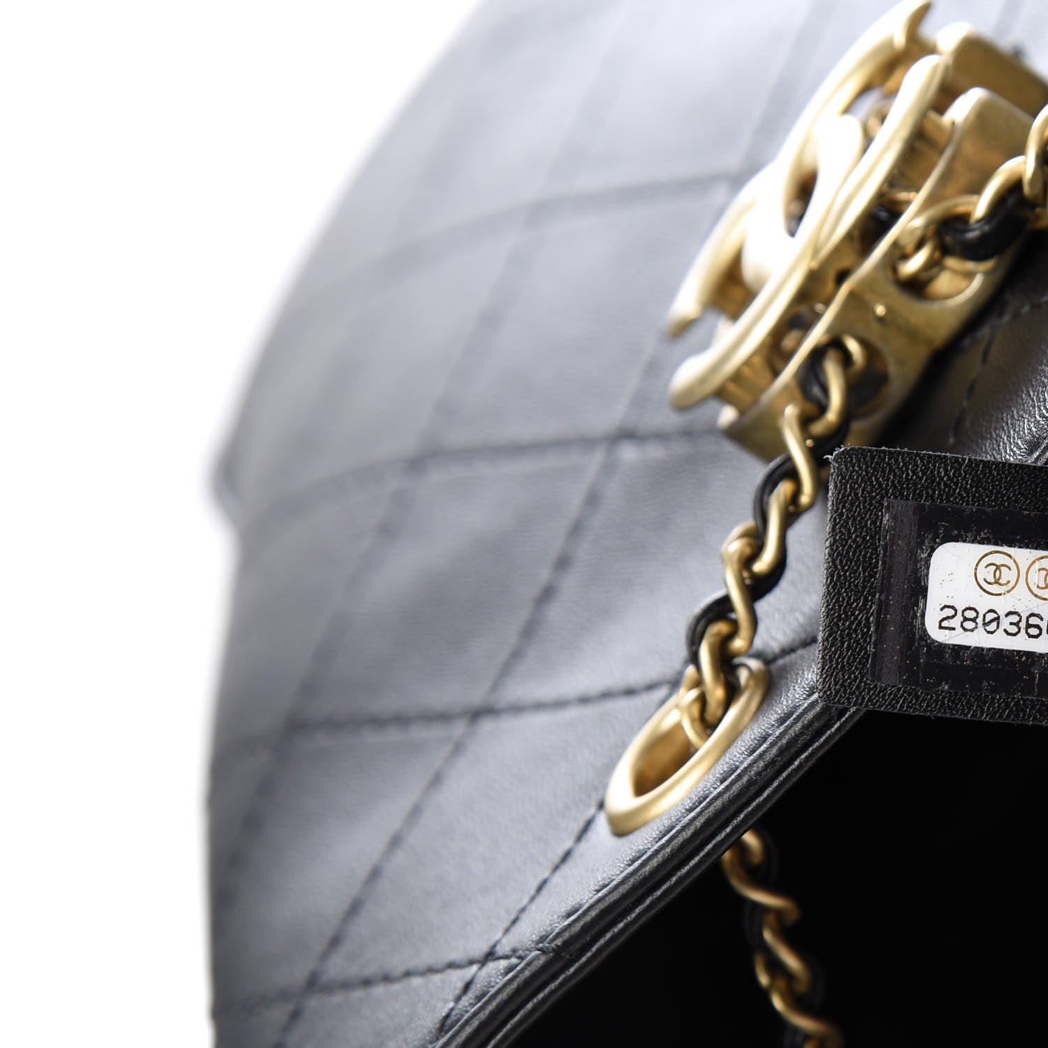 Chanel Calfskin Stitched Egyptian Amulet Drawstring Bag Black 9 of 9
