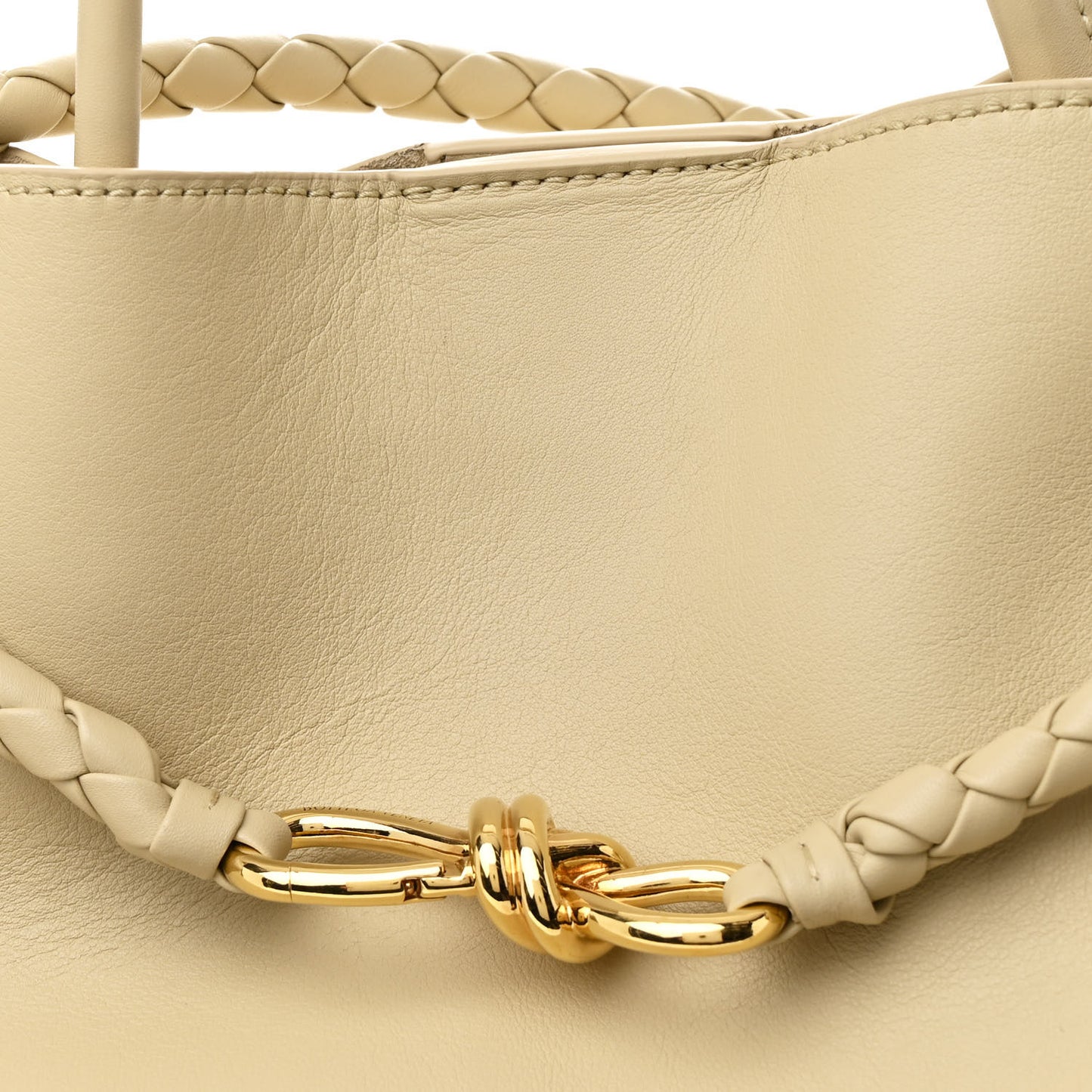 Silky Calfskin Large Andiamo Shoulder Bag Light Butter