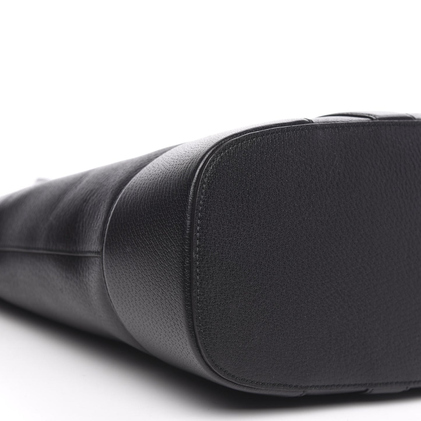 Textured Dollar Calfskin Web Tote Black