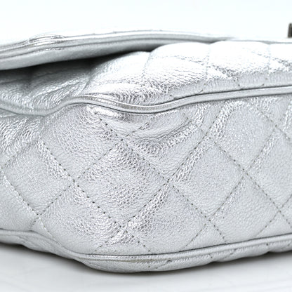 Chanel Metallic Calfskin Quilted Medium Casual Rock Flap Silver 8 of 9