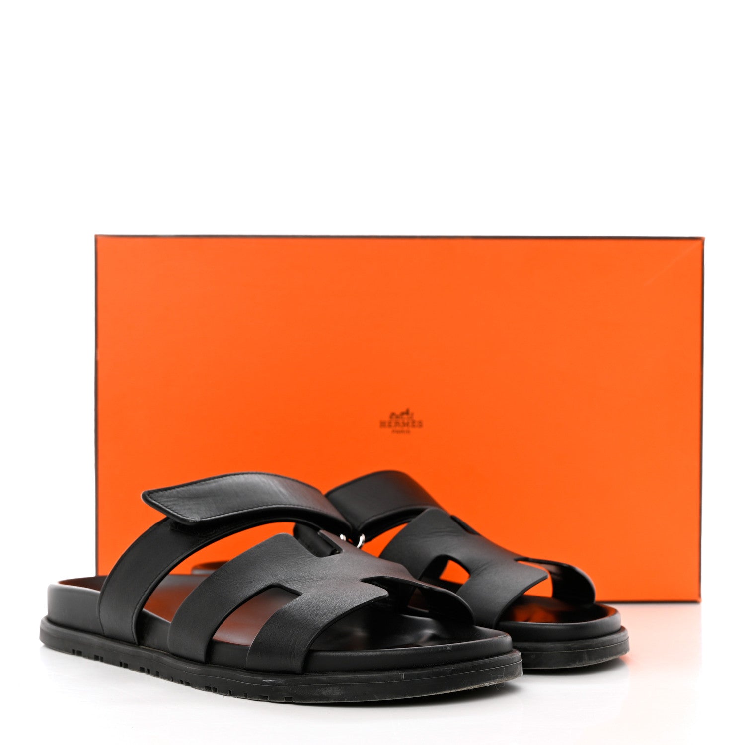Hermes Calfskin Womens Chypre Sandals 40 Black 11 of 11