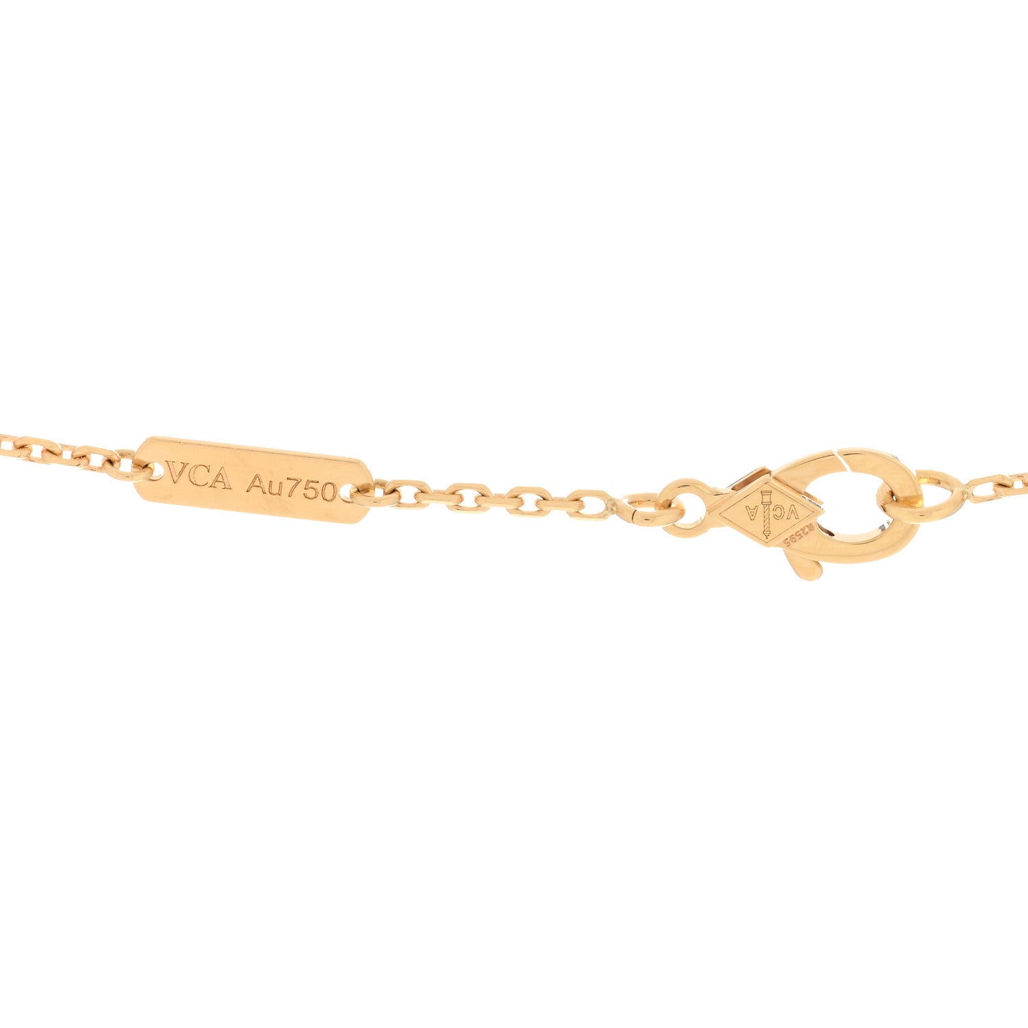 Van Cleef & Arpels 18K Yellow Gold Mother of Pearl Vintage Alhambra Pendant Necklace 3 of 4