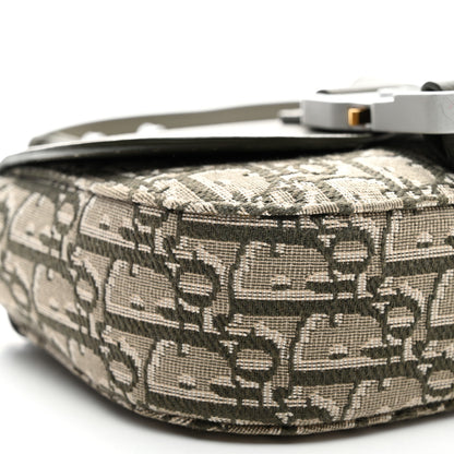 Christian Dior Oblique Jacquard Grained Calfskin Mini Saddle Messenger Bag With Flap Green 9 of 10