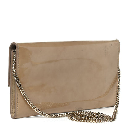 Jimmy Choo Patent Emmie Clutch Bag Beige 3 of 9