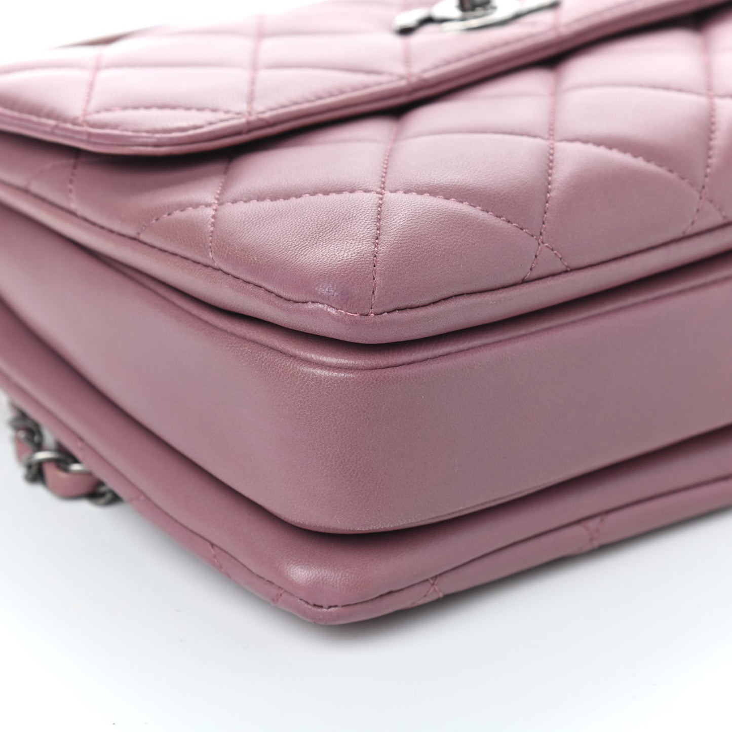 Lambskin Quilted Small Trendy CC Flap Dual Handle Bag Light Purple