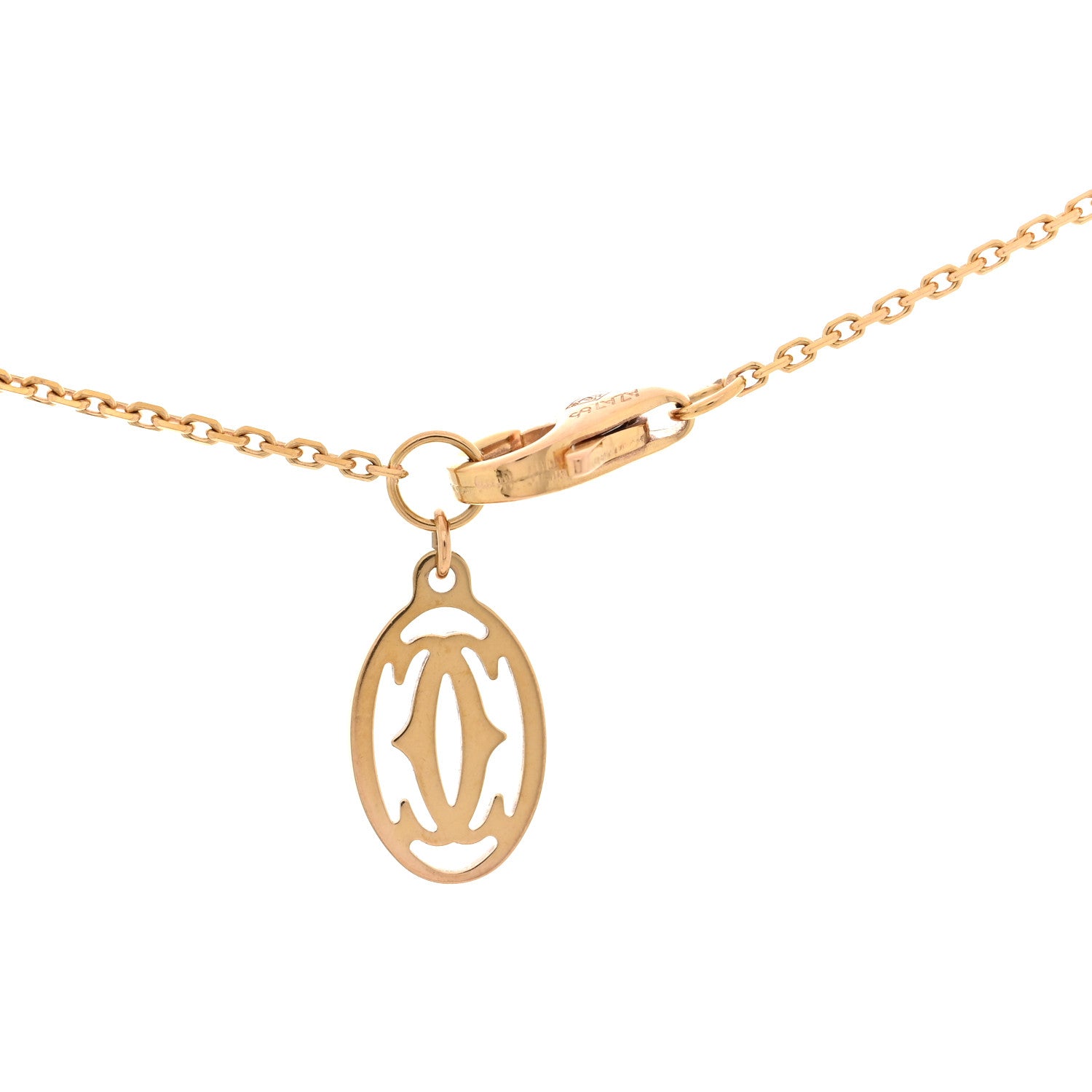 Cartier 18K Pink Gold Diamond Symbols Cross Pendant Necklace