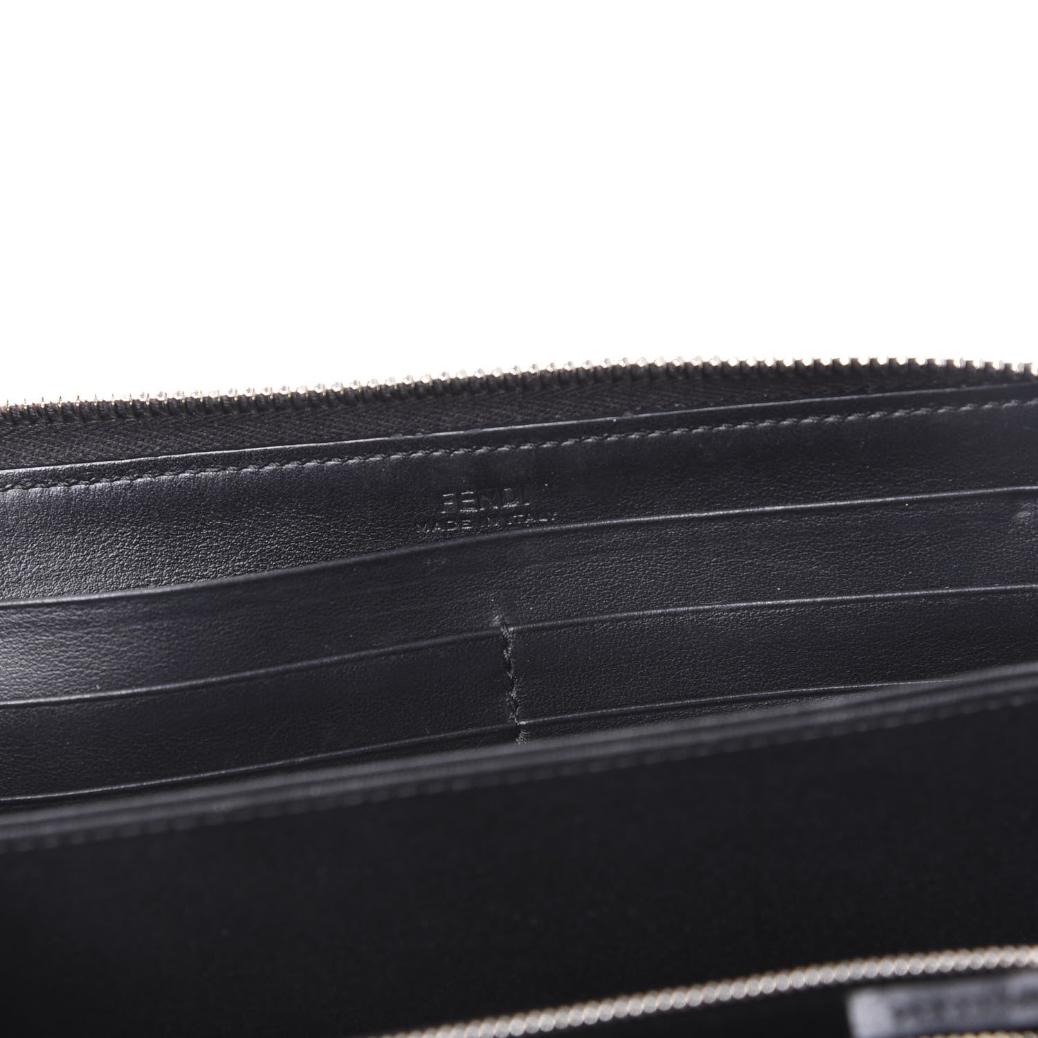 Fendi Vitello Century Hypnoteyes Zip Around Wallet Black 7 of 8