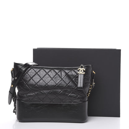 Chanel Aged Calfskin Quilted Medium Gabrielle Hobo Black 9 of 9