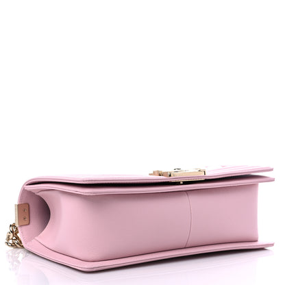 Chanel Caviar Chevron Quilted Medium Boy Flap Light Pink 3 of 9