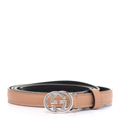 Gucci Moon Calfskin Nickel Interlocking G 20mm Belt 100 40 Camelia 1 of 6
