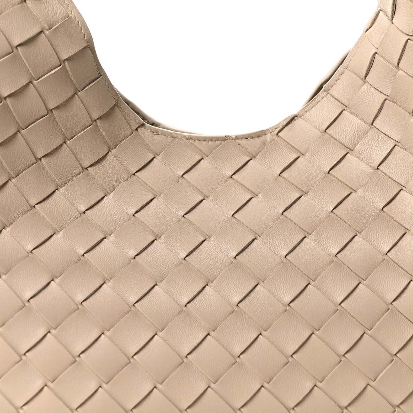 Nappa Intrecciato Small Campana Shoulder Bag Ecru