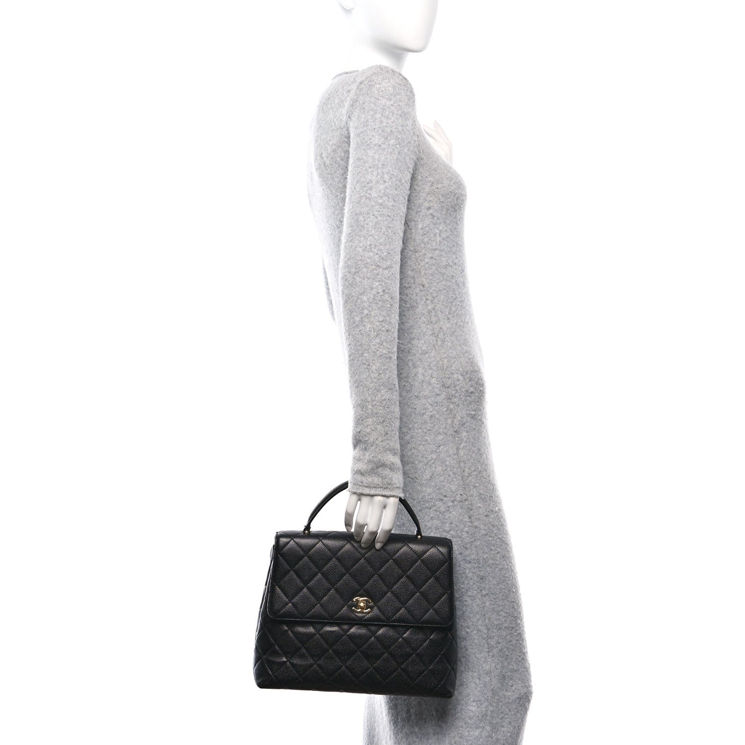 Chanel Caviar Quilted Jumbo Kelly Flap Black 2 of 10