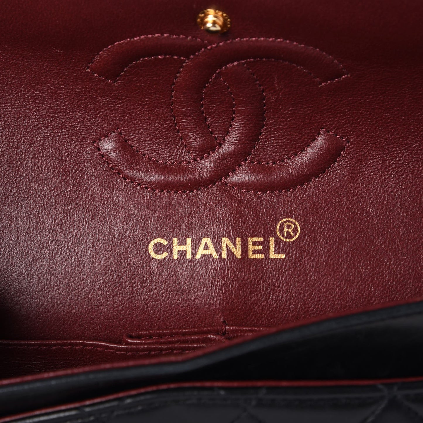 Lambskin Quilted Small Double Flap Black