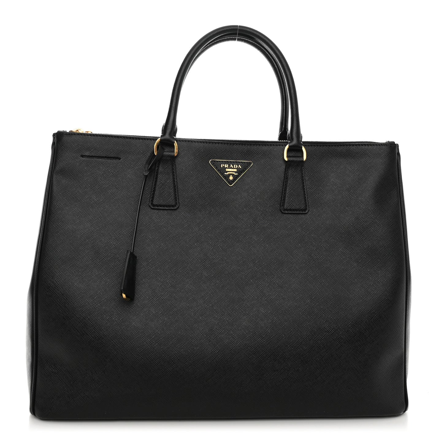 Saffiano Lux Extra Large Galleria Double Zip Tote Black
