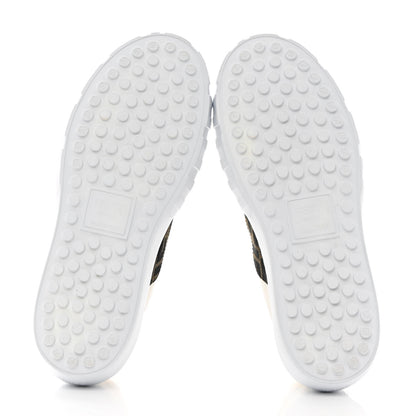 Fendi Fabric Jacquard Vitello Technical Fabric FF Womens Fendi Force Low Top Sneakers 38 Tobacco Black Ultrawhite White 5 of 12