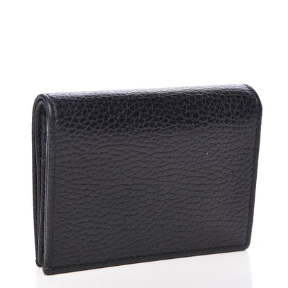 Gucci Pebbled Calfskin GG Marmont Card Case Black 3 of 8