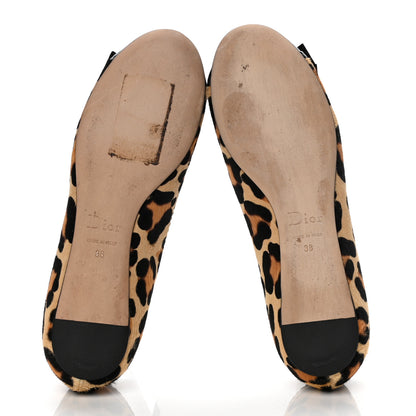 Christian Dior Calf Hair Patent Leopard Ballet Flats 38 Black 7 of 11