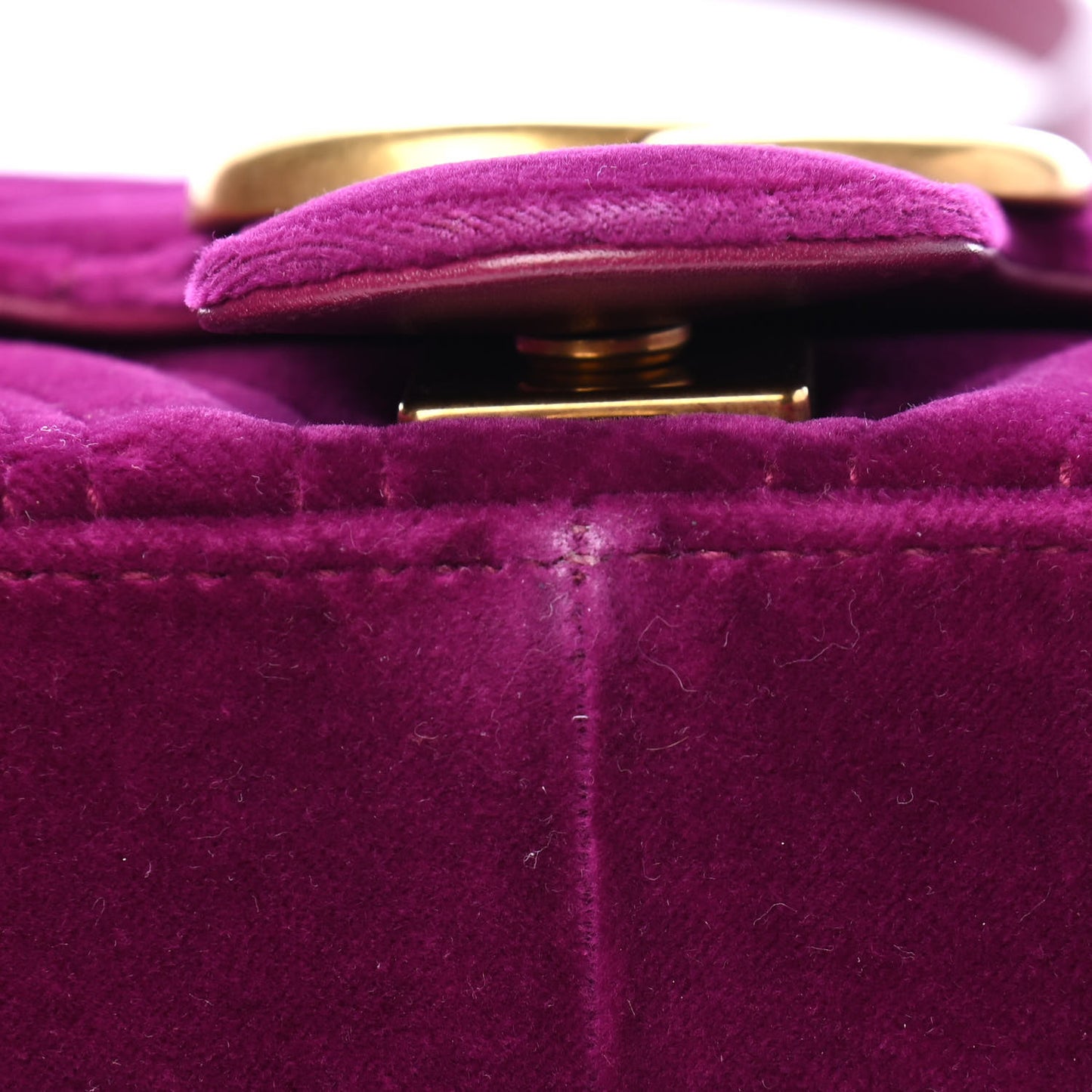 Velvet Matelasse Small GG Marmont Shoulder Bag Fuchsia Violet Cyclamen