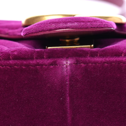 Gucci Velvet Matelasse Small GG Marmont Shoulder Bag Fuchsia Violet Cyclamen 10 of 10
