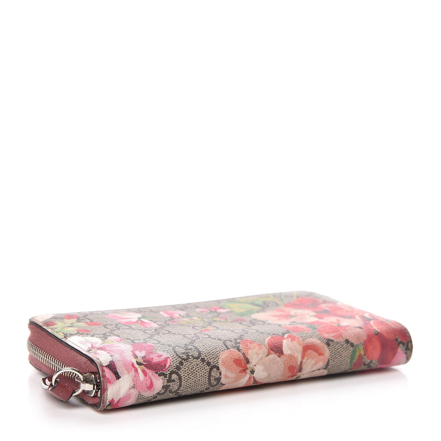 Gucci GG Supreme Monogram Blooms Zip Around Wallet Beige Multicolor Dry Rose 4 of 7