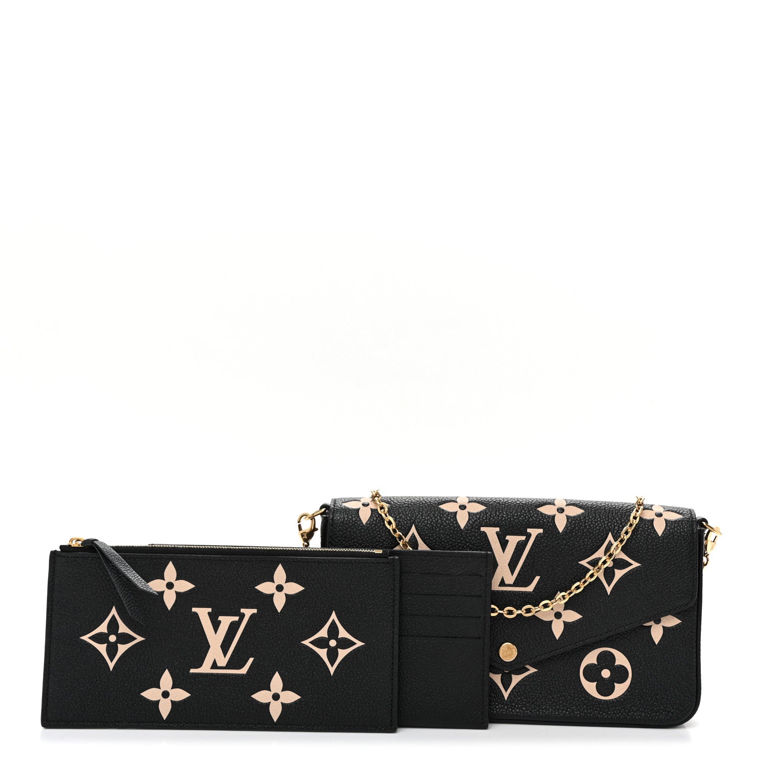 Louis Vuitton Empreinte Monogram Giant Felicie Pochette Black Beige 3 of 10
