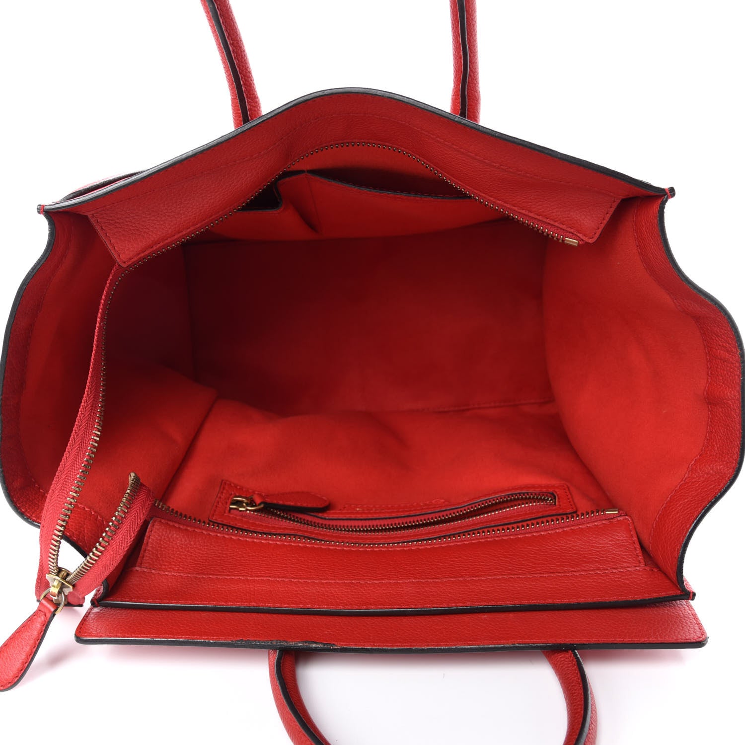 Celine Pebbled Calfskin Mini Luggage Red 5 of 12