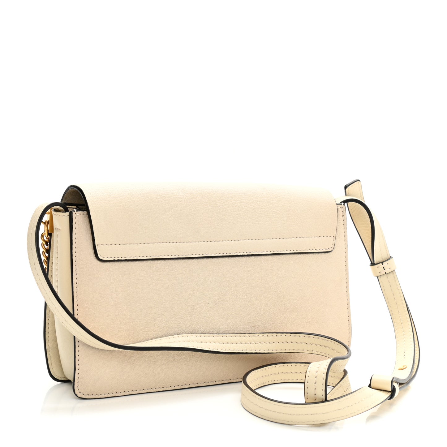 Goatskin Small Faye Shoulder Bag Off White