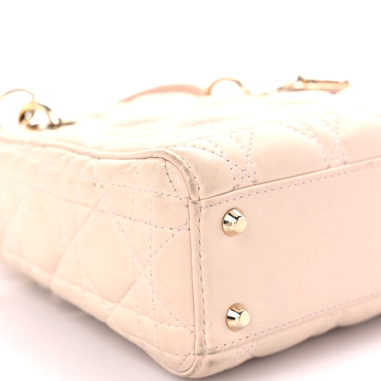 Lambskin Cannage Mini Lady Dior Rose Poudre
